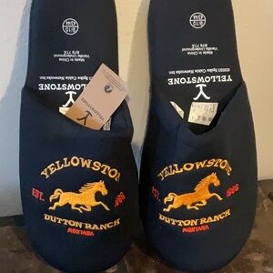 Dutton Ranch Black Slip-On Loafers with Yellowstone Design